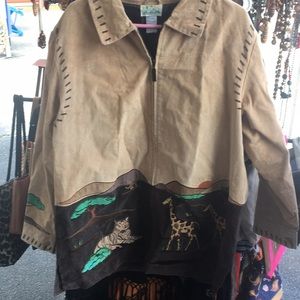 Suede coat safari